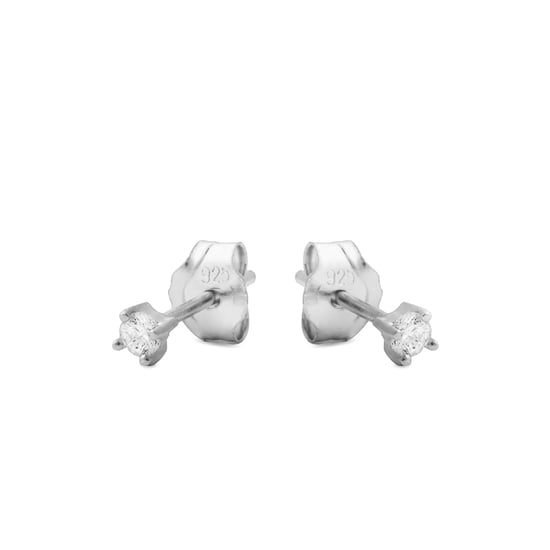 Luxenter basic earrings in 925 sterling silver and shiny rhodium plated zirconia finish