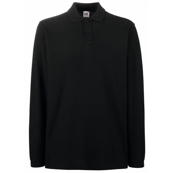 Fruit Of The Loom Heren Premium Poloshirt Met Lange Mouwen (Zwart) - Image 1