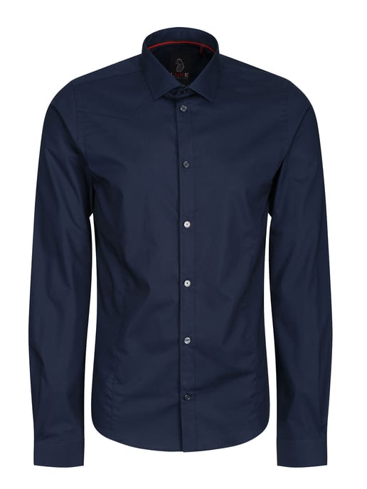 Luke 1977 Men's The Butchers Pencil Slim Fit Smart Shirt in Navy