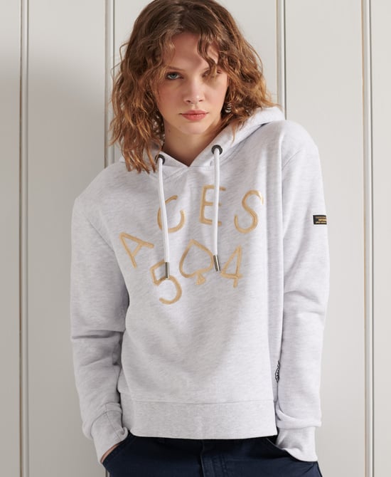 SUPERDRY Military Logo Crop Hoodie
