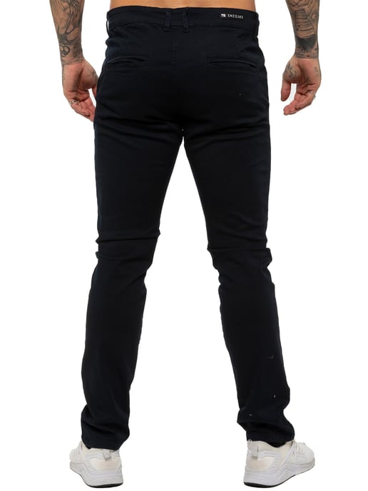 Enzo | Heren Slim Fit Stretch Chino Jeans - Marineblauw - Image 4