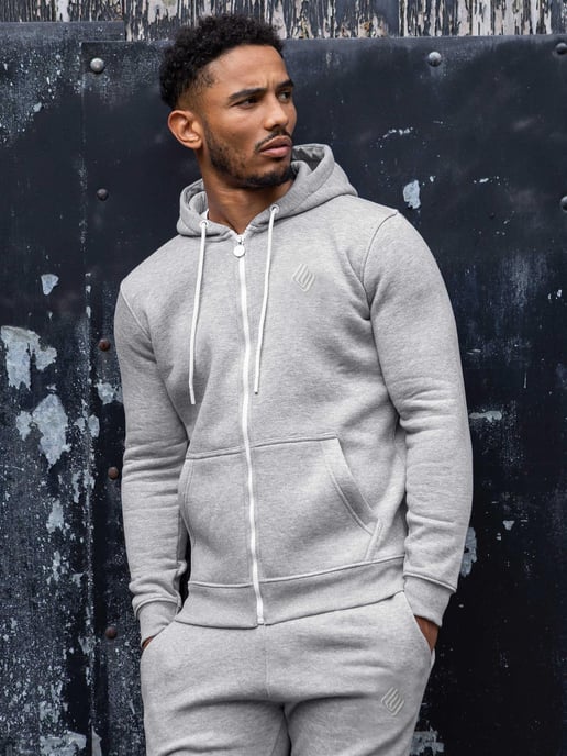 Enzo | Heren Zip Up Hoodie Tracksuit Set - Grijs - Image 3