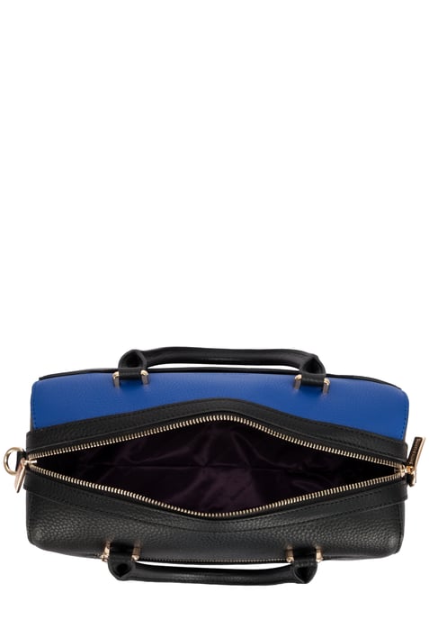 TWO-TONE LEATHER ZIP TOP GRAB BAG