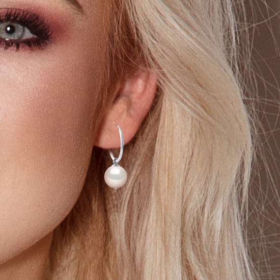 DIADEMA - Earrings - White Gold
 and Real Freshwater Pearls