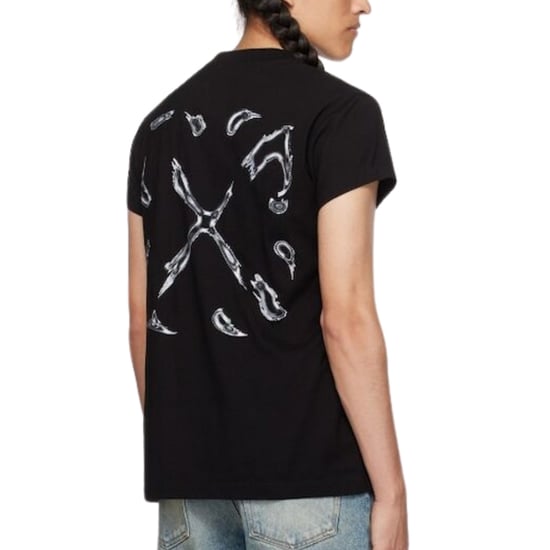 Off-White Noise Arrow Shaped Logo Black T-Shirt