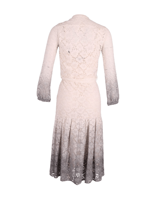 Burberry Prorsum Degrade Lace Dress in Ombre White/Grey Triacetate - Image 3