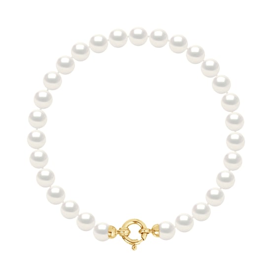 DIADEMA - Bracelet - Real Freshwater Pearls - Yellow Gold