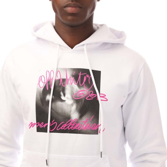 Off White Tornado Type Slim Hoodie voor heren in wit roze - Image 3