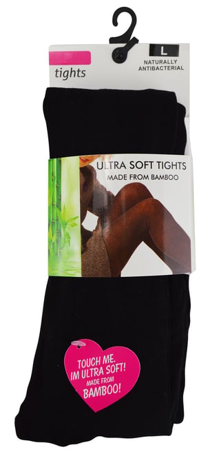 Set van 2 ondoorzichtige bamboe panty's voor dames in zwart - Zwart - Image 2