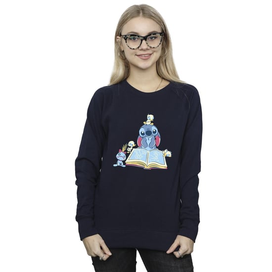 Disney Dames/Dames Lilo & Stitch Boek Lezen Sweatshirt (Marineblauw) - Image 2