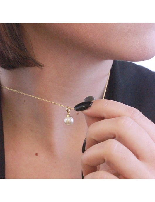 Volle Maan Parel Ketting en Hanger - Imitatie Parel - Image 5