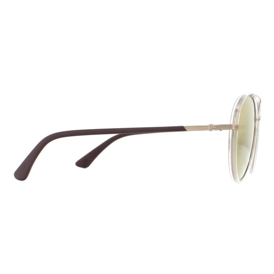 Police Round Mens Light Gold Crystal Grey Brown Gold Mirror Sunglasses