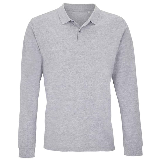 SOLS Unisex Adult Planet Poloshirt met lange mouwen (Grijze Melange) - Image 1