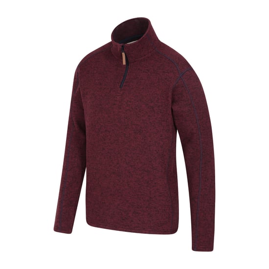 Mountain Warehouse Heren Idris II Half Zip Fleece Top (Donkerrood) - Image 2