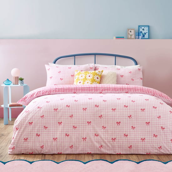 Heya Home Gingham Strikjes Gedrukt Dekbedovertrek Set - Image 1