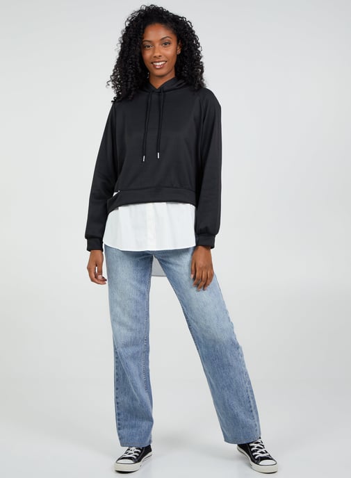 ENERGIZED - Shirt Hem Crop Hoodie