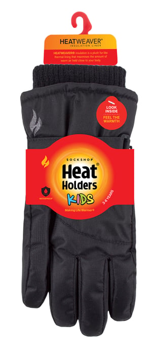 Jongens Winter Fleece Gevoerde Thermische Ski Sneeuw Handschoenen - Zwart - Image 2