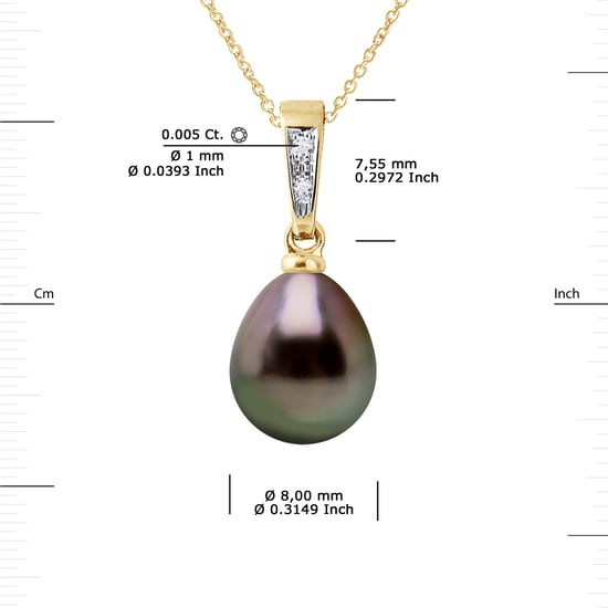 DIADEMA - Pendant - Diamonds - Tahitian Pearl - Yellow Gold