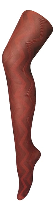 Sock Snob Dames80 denier ondoorzichtig patroon panty's - Rood Weven - Image 1