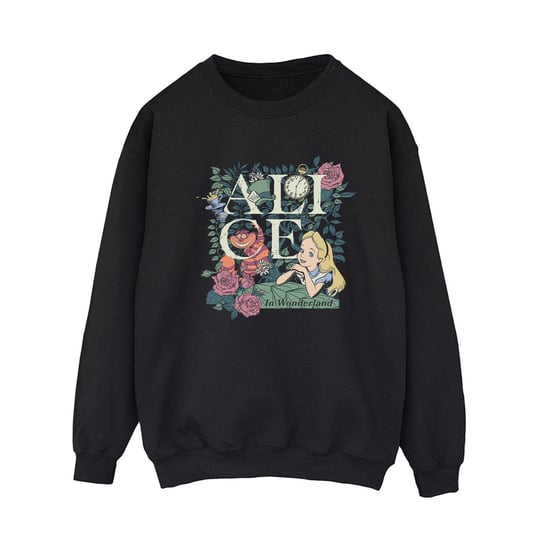Disney Womens/Ladies Alice In Wonderland Leafy Garden Sweatshirt (Black)