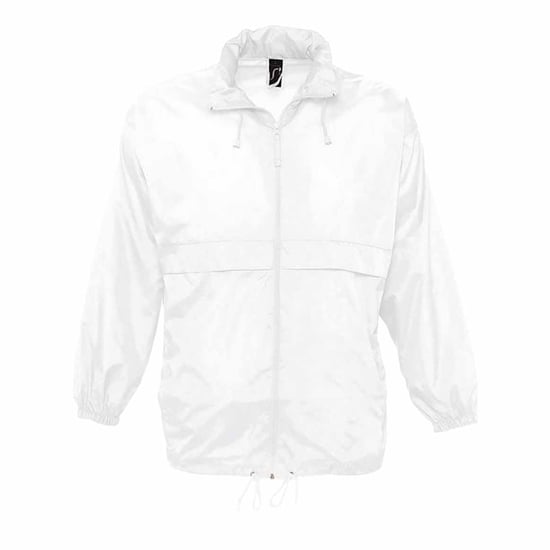 SOLS Unisex Surf Windbreaker Lichtgewicht Jasje (Wit) - Image 1