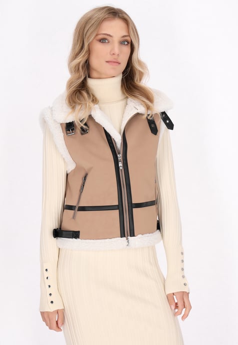 Dreimaster Waistcoat Dames Kameel - Image 3