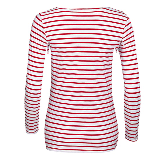 SOLS Dames/dames Marine Long Sleeve Stripe T-Shirt (Wit/rood) - Image 2