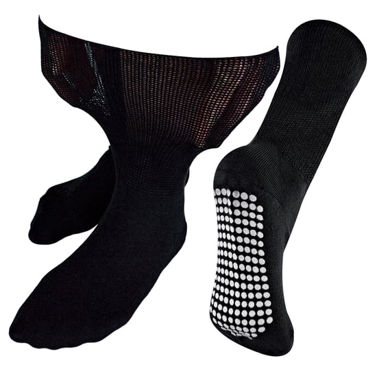 Dr.Socks - Extra brede oedeemsokken met grips - Zwart - Image 1