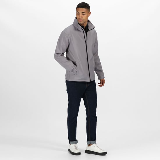 Regatta Mens Ablaze Printable Softshell Jacket (Rock Grey/Black)