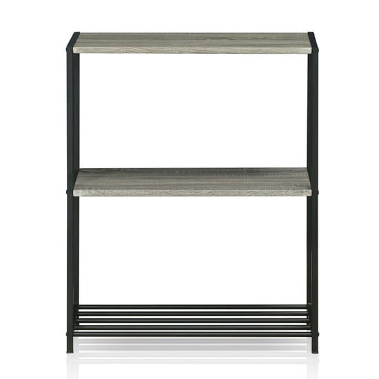 Furinno Basic 3-Tier Bookcase Storage Shelves, French Oak Grey