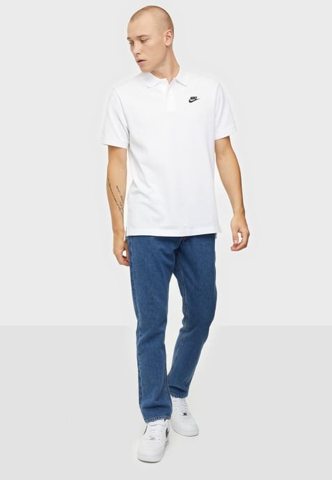 Nike Sportswear Club herenpoloshirt in wit - Image 4