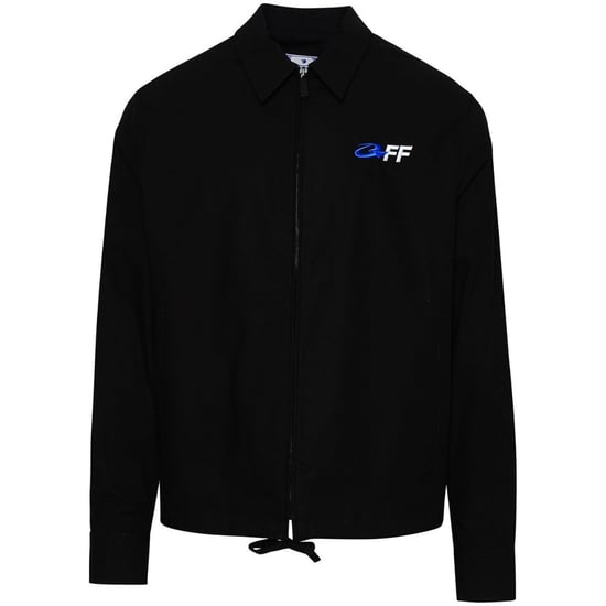 Gebroken wit exact tegenovergesteld zwart hybride shirt met rits - Image 1