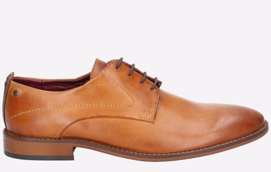 Base London Script Washed Leren Heren Tan Oxford Schoenen - Image 1