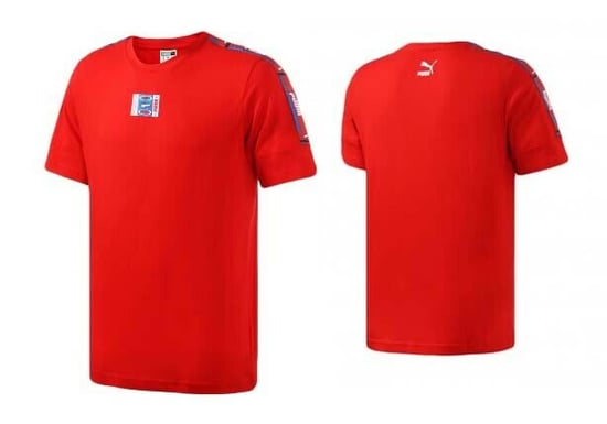 Puma 90s Retro Tape Short Sleeve T-Shirt Top Tee Red Mens 579516 04