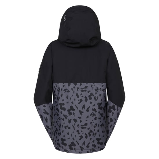 Dare 2B Dames/Dames Snowburst Leopard Print Overhead Ski Jas (Zwart/Ebbehoutgrijs) - Image 2