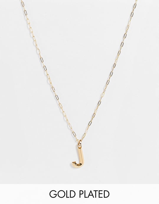 Topshop 14k gold plated J initial pandant necklace