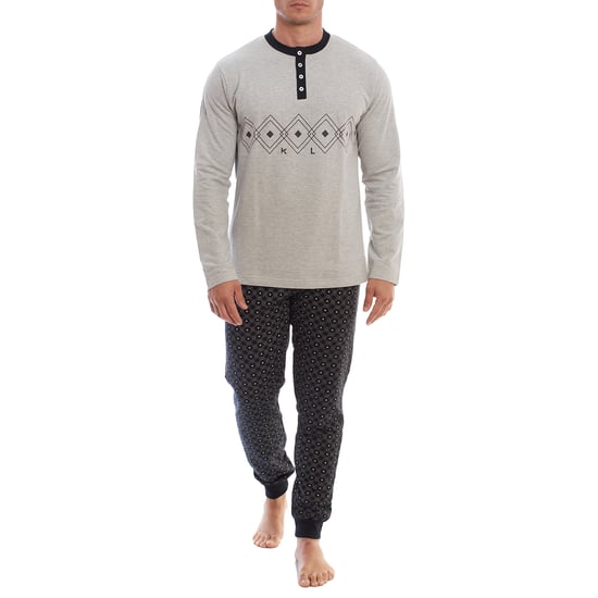 KLP3 Men's Long Sleeve Fleece Winter Pajamas