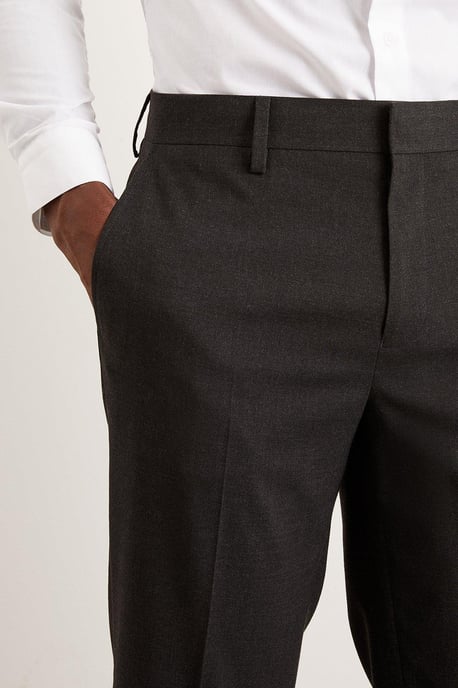 Slim Fit Charcoal Essential Suit Trousers - Image 4