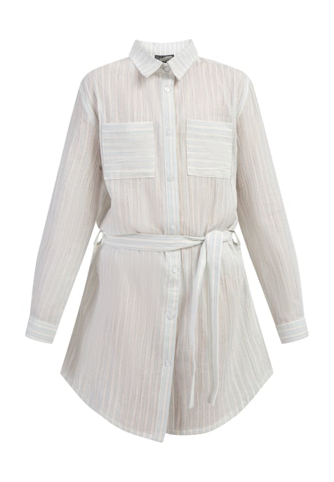 Dreimaster Overhemd blouse jurk Meisje Lichtblauwe strepen - Image 1