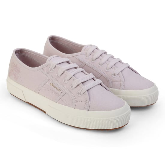 Superga Dames/Dames Leaves Natural Dyed Geborduurde Trainers (Roze Magenta Bladeren) - Image 1