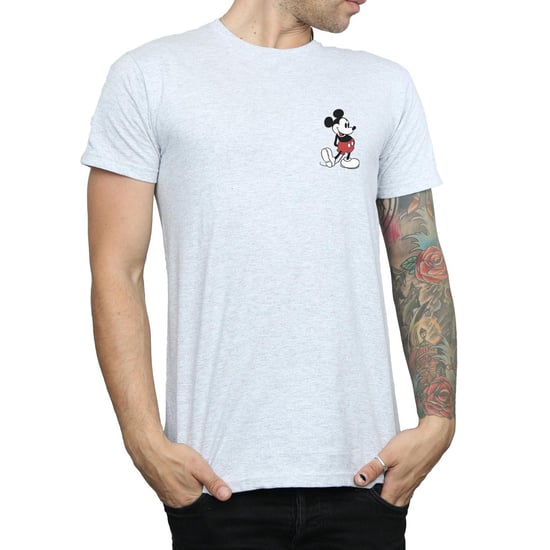 Disney Heren Mickey Mouse Kickin Retro Borst T-shirt (Sportgrijs) - Image 3