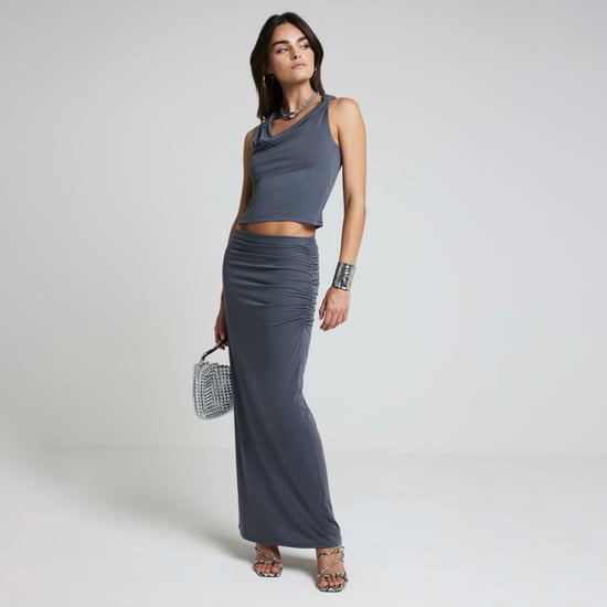 River Island Womens Modal Top Grey Cowl Neck Sleeveless