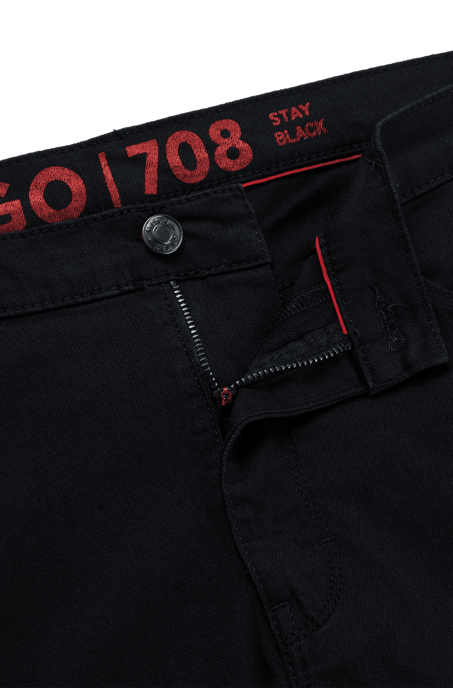Heren Hugo Slim-Fit Comfort Stretch Jeans in Zwart - Image 2