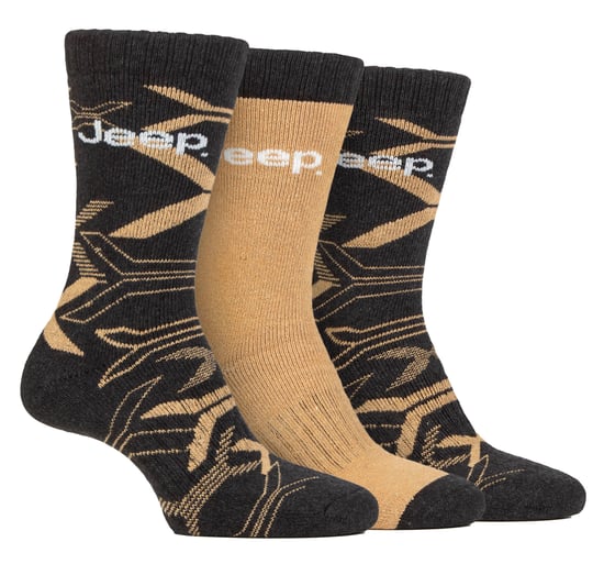 Heren Wandelsokken | Jeep | Volledig Gewatteerde Antiblister Camouflage Sokken, Gebreide Gerecycleerde Katoenen Camo Sokken - Khaki / Steen - Image 1