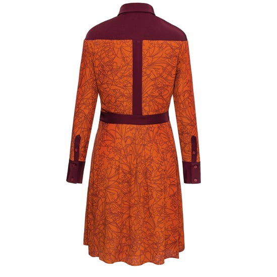 Bi-materiaal shirt-jurk met lineaire bloemenprint - Image 2
