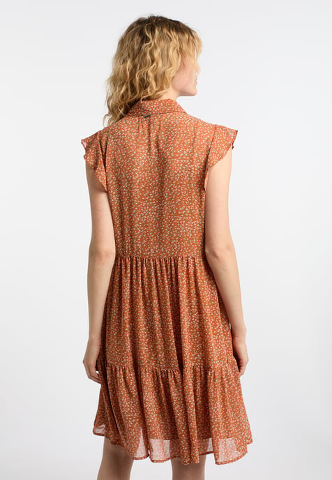 Dreimaster Blouse jurk Dames Oranje Veelkleurig - Image 4