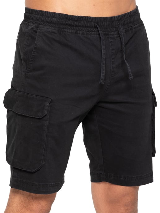 Enzo | Mens Cargo Shorts - Black