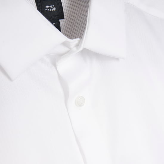 River Island Mens Shirt White Slim Fit Easy Iron