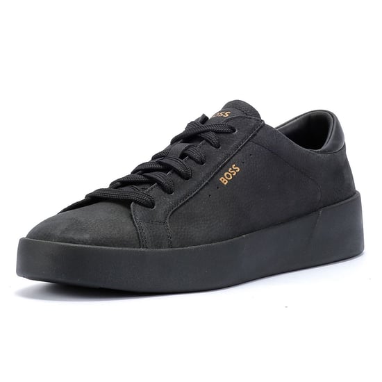 Boss Belwar Tennis Tumble Leather Heren Zwart Sportschoenen - Image 3
