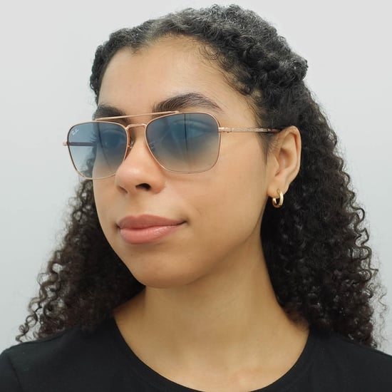 Ray-Ban Square Unisex Rose Gold Blue Gradient RB3636 New Caravan